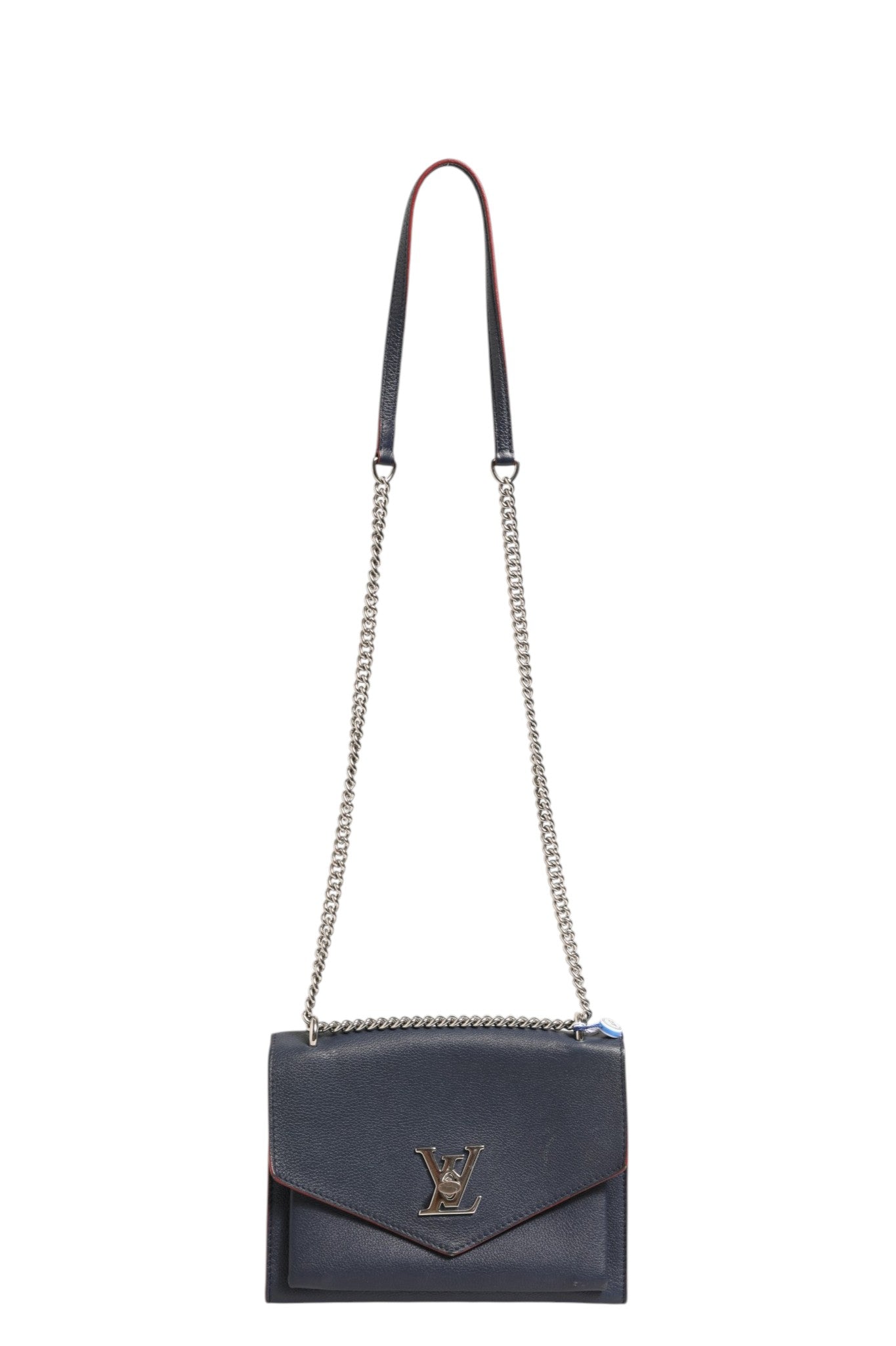Sac à main en cuir Louis Vuitton Mylockme avec chaîne, sac à bandoulière élégant et sophistiqué en style classique.