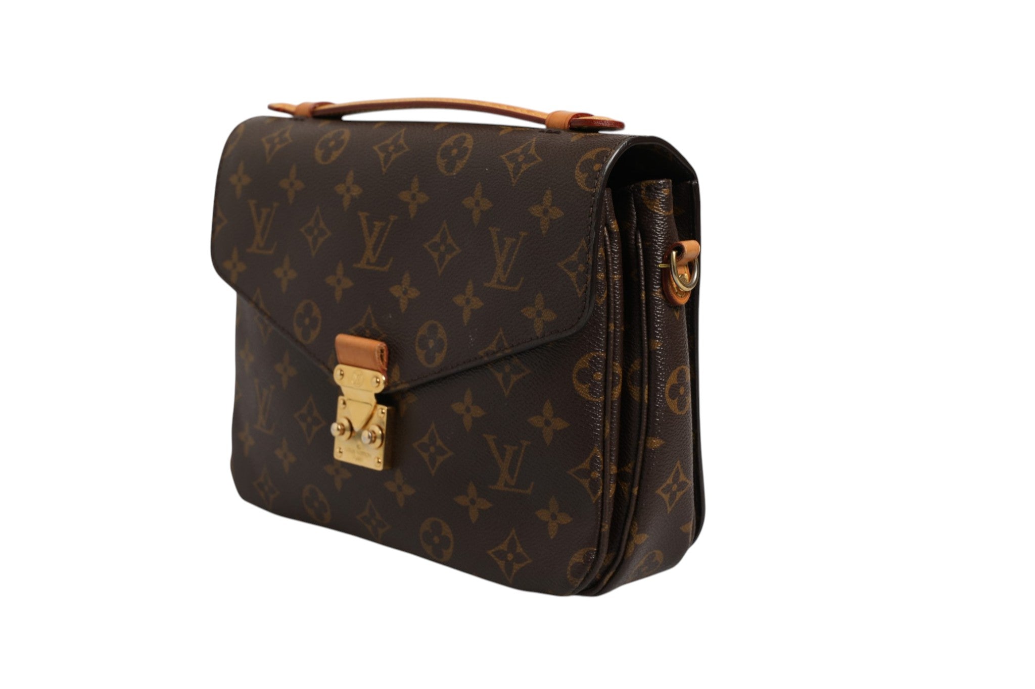 Pochette Métis Monogram de Louis Vuitton, sac à main en toile monogramme avec bandoulière en cuir.