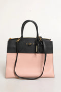 Sac à main louis vuitton city steamer en cuir bicolore noir et rose avec poignées structurées et détail doré