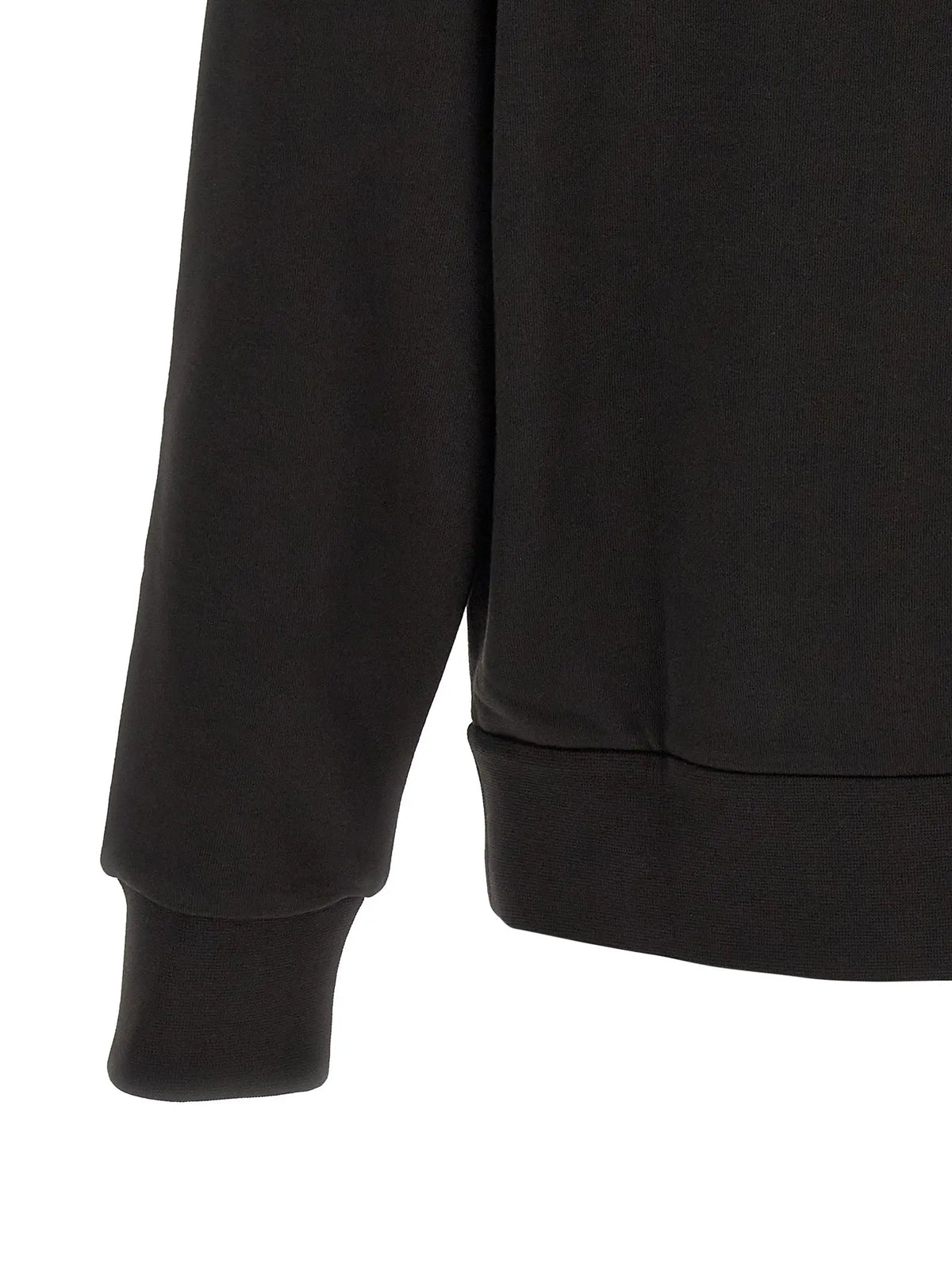 Cardigan moncler noir en polyamide avec poignets et ourlet côtelés style sweat en coton noir