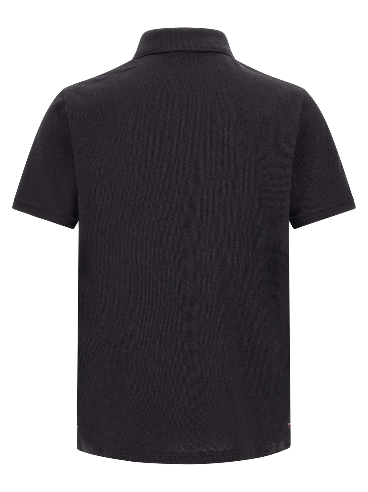 Polo bleu moncler en coton avec col classique et manches courtes, trim subtil à l’ourlet