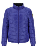 Veste matelassée moncler en polyamide bleu royal vif avec col montant et doublure intérieure noire