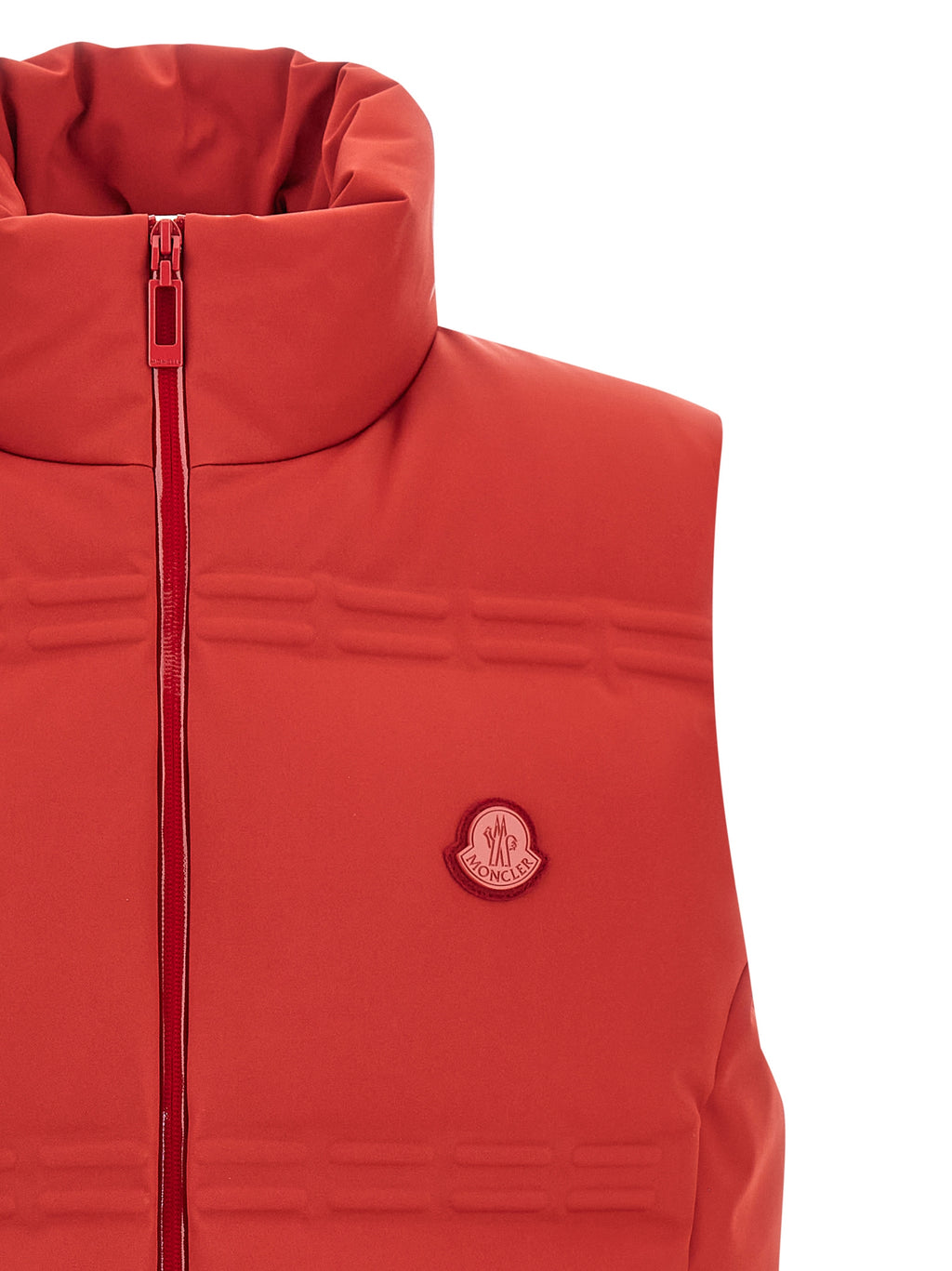 Veste sans manches en polyamide multicolore de MONCLER GENIUS, style moderne et décontracté, visible en détail sur l'image.