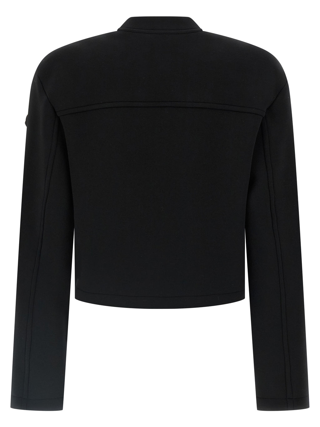 Sweat-shirt en viscose noir de la marque Moncler Genius, coupe décontractée avec logo discret sur la poitrine.