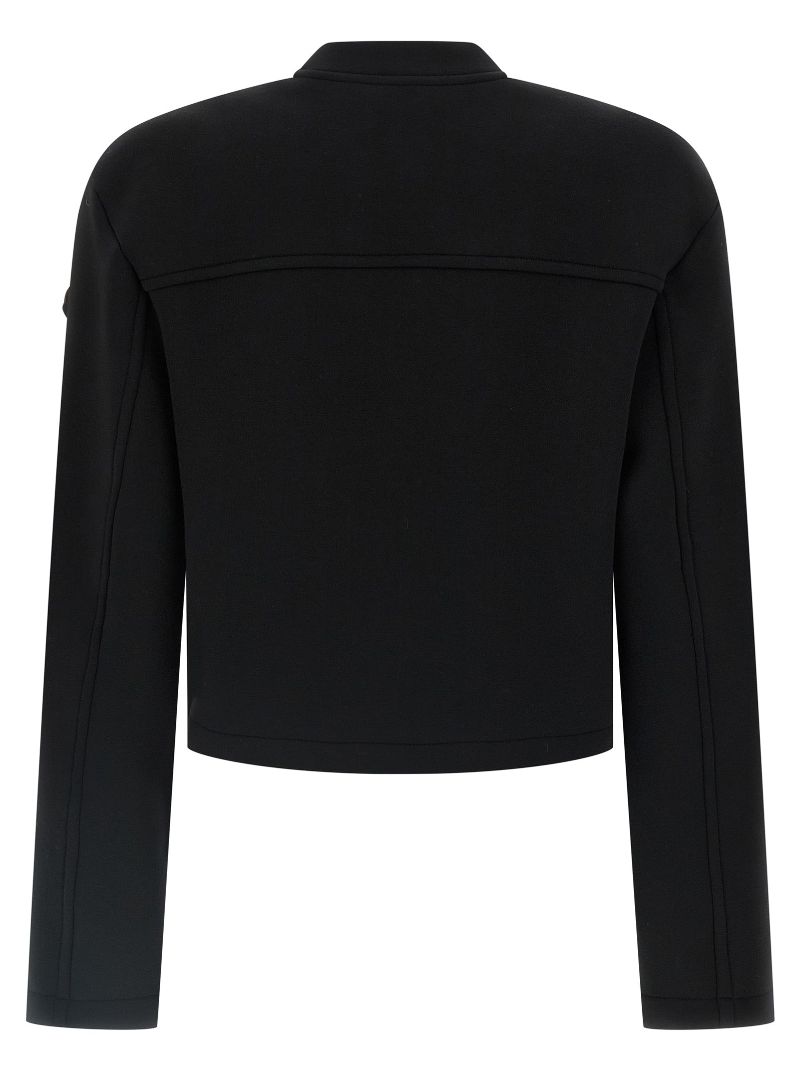 Sweat-shirt en viscose noir de la marque Moncler Genius, coupe décontractée avec logo discret sur la poitrine.