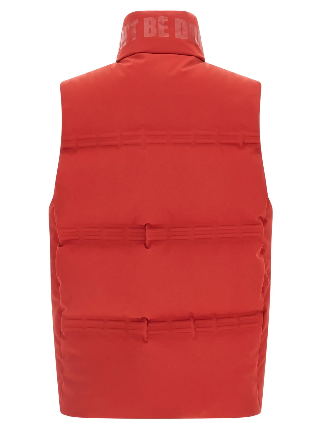 Veste sans manches moncler genius multicolore en polyamide avec col montant et motif matelassé rouge vif