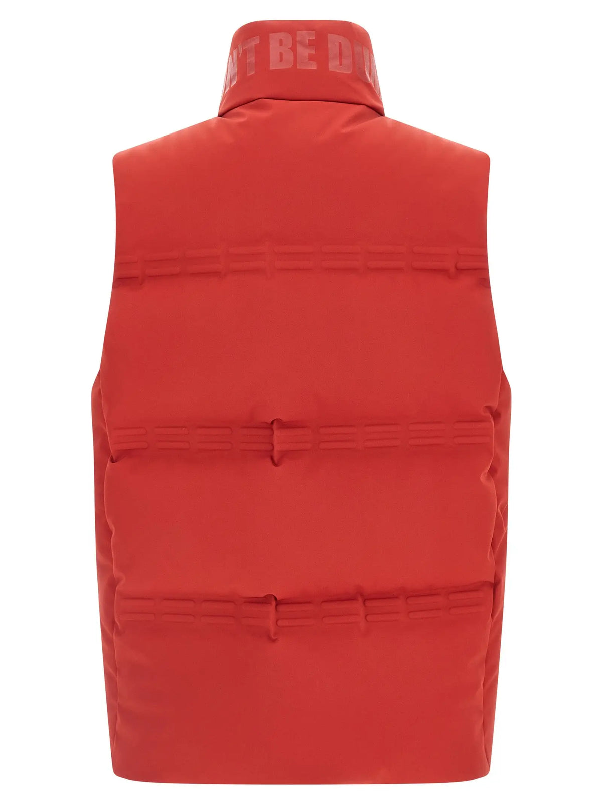 Veste sans manches moncler genius multicolore en polyamide avec col montant et motif matelassé rouge vif