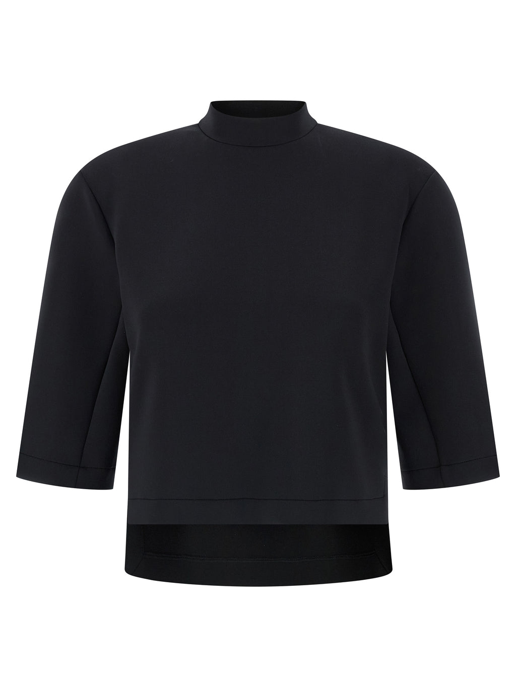 Haut en polyester noir de la marque MONCLER GENIUS, style moderne et décontracté, visible avec détails tendance.