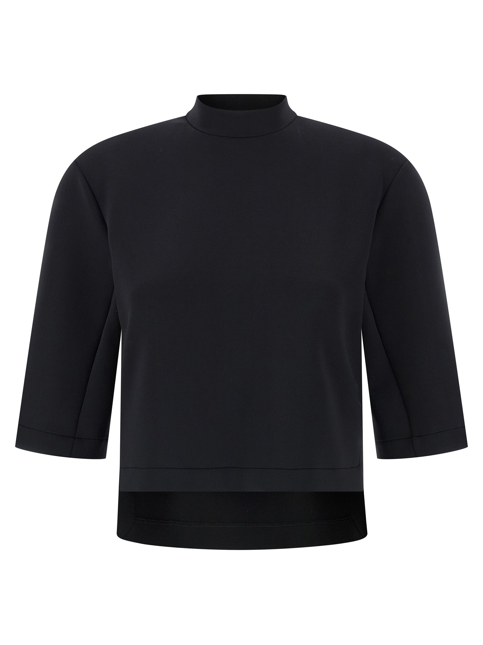 Haut en polyester noir de la marque MONCLER GENIUS, style moderne et décontracté, visible avec détails tendance.