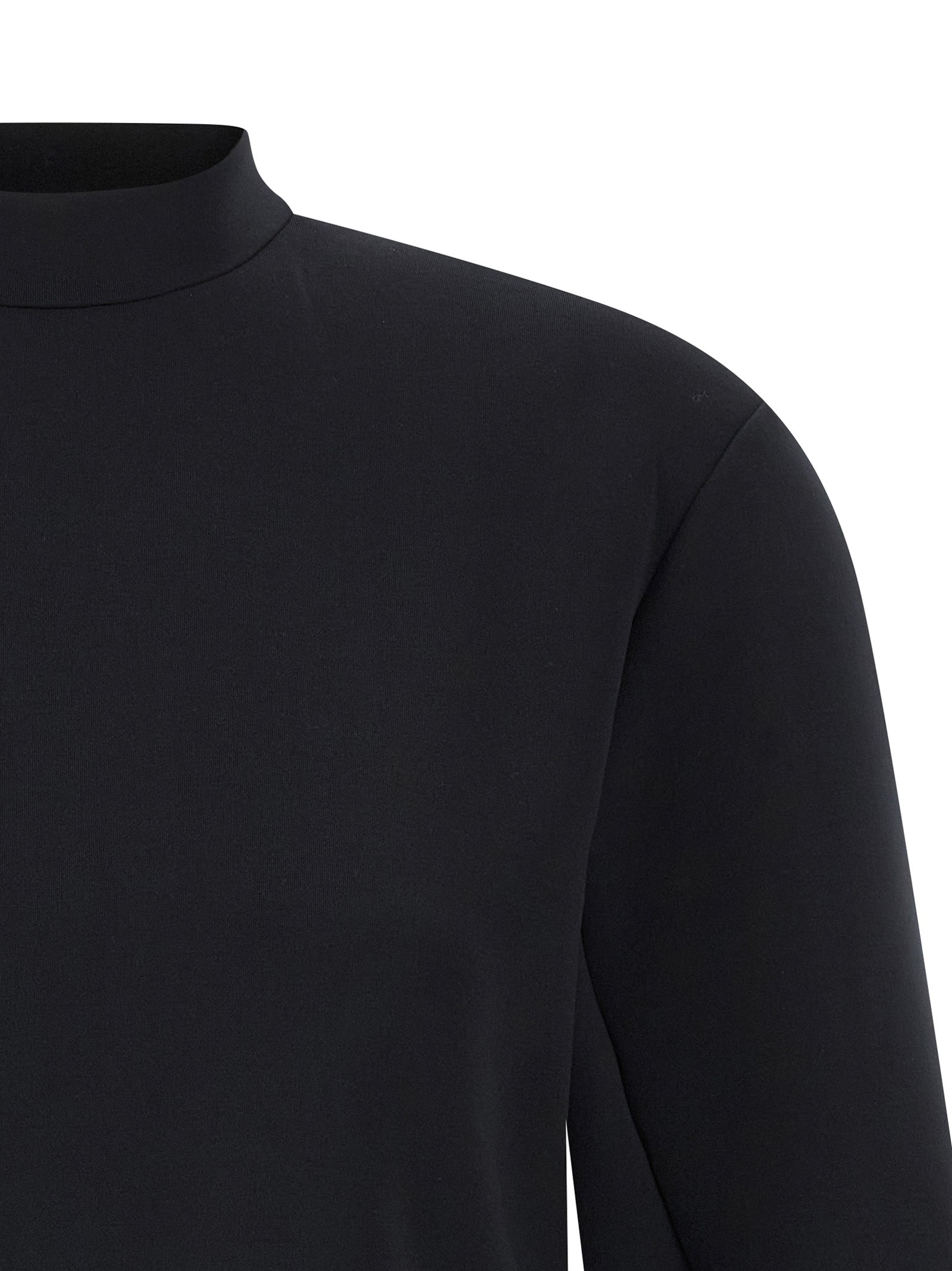 Haut en polyester noir de la marque MONCLER GENIUS, vue de face, élégant et décontracté, pour un style moderne et sophistiqué.