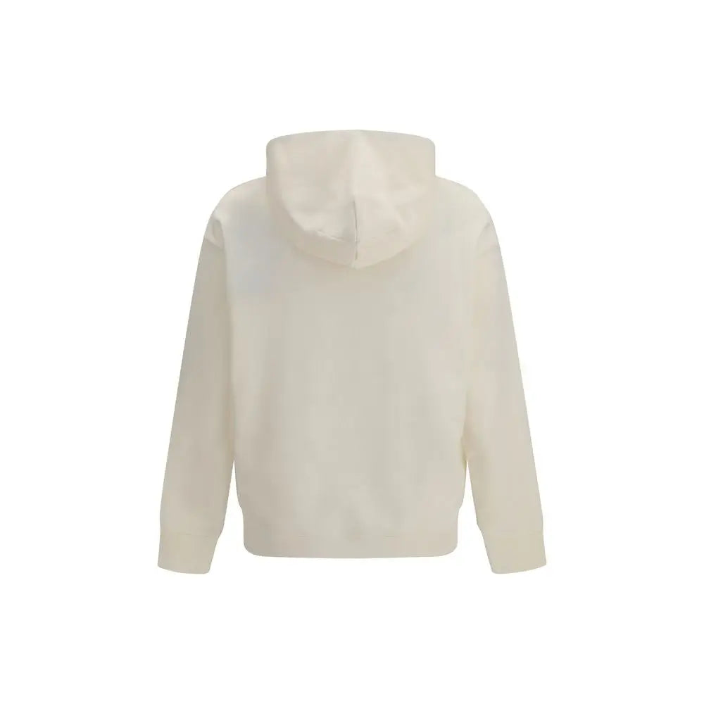 Sweat à capuche beige moncler grenoble en coton avec design doux et minimaliste