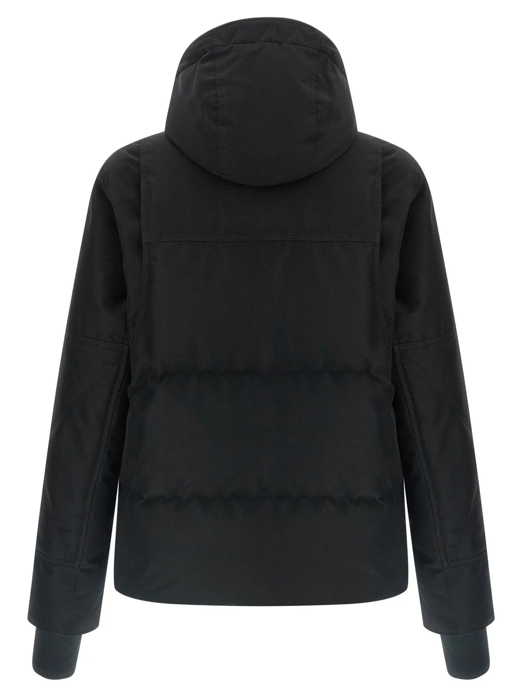 Veste moncler grenoble noire en polyester avec capuche et panneaux matelassés