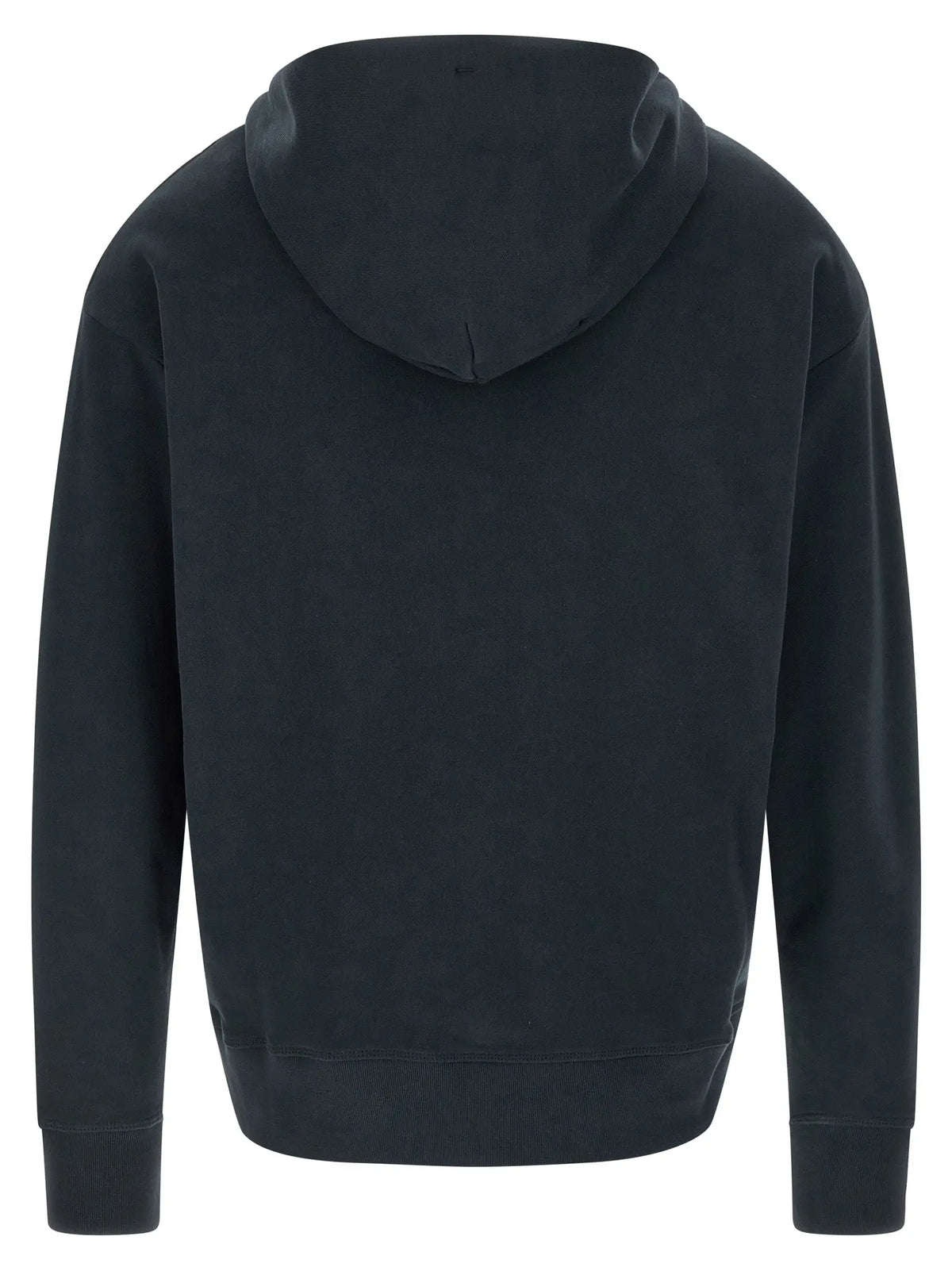 Sweatshirt moncler grenoble bleu en coton avec tissu doux texturé et poignets et ourlet côtelés