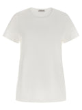 T-shirt blanc en coton Moncler, coupe classique, avec logo discret sur la poitrine, idéal pour un style décontracté.