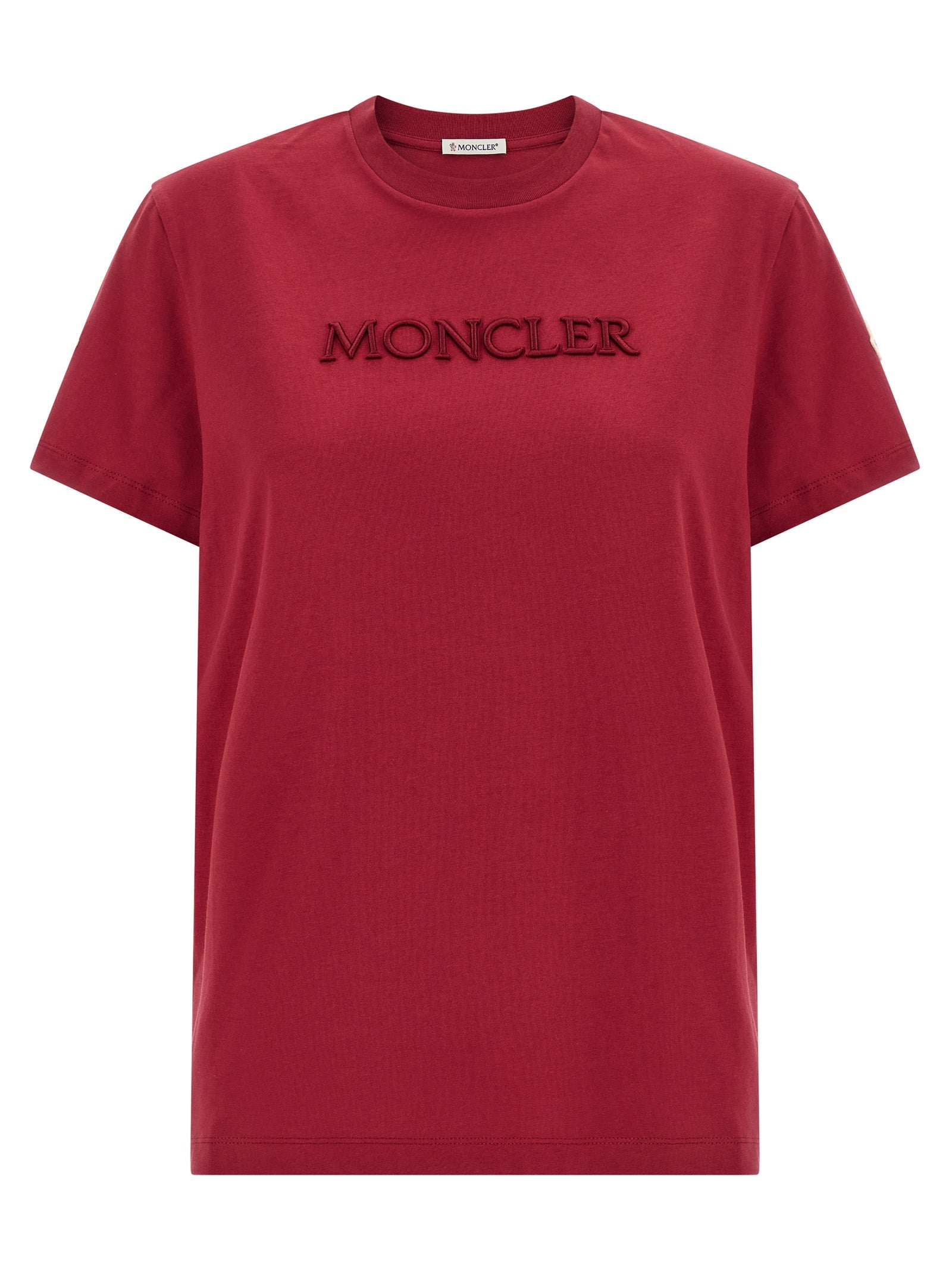 T-shirt en coton multicolore de Moncler, coupe décontractée, avec logo Moncler visible sur la poitrine.