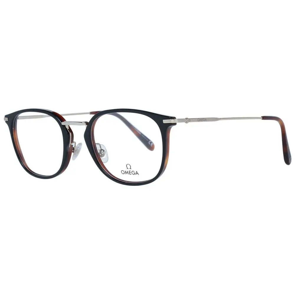 Lunettes omega noir métal et plastique avec monture en acétate noir et écaille et pont en métal argenté