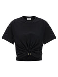 T-shirt en coton noir Paco Rabanne, coupe classique, logo discret sur la poitrine, parfait pour un style moderne et élégant.