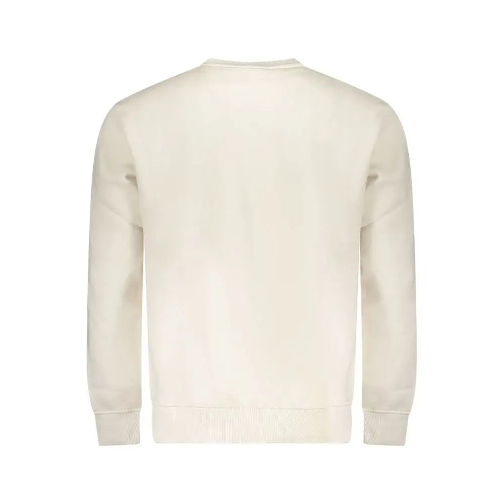 Sweatshirt homme pepe jeans bianco en coton couleur crème avec col rond et poignets côtelés