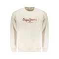 Sweatshirt en coton bianco pour homme pepe jeans london crème avec logo rouge cursif et texte london dessous
