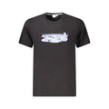 T-shirt homme pepe jeans en coton noir avec graphique pinceau blanc sur la poitrine
