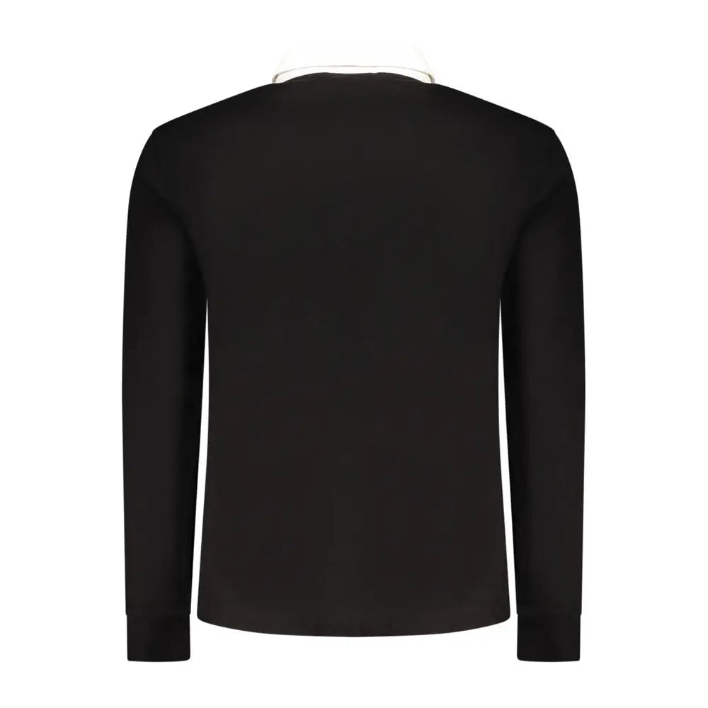 Pepe jeans sweat à capuche femme en coton noir avec col et poignets côtelés style polo manches longues