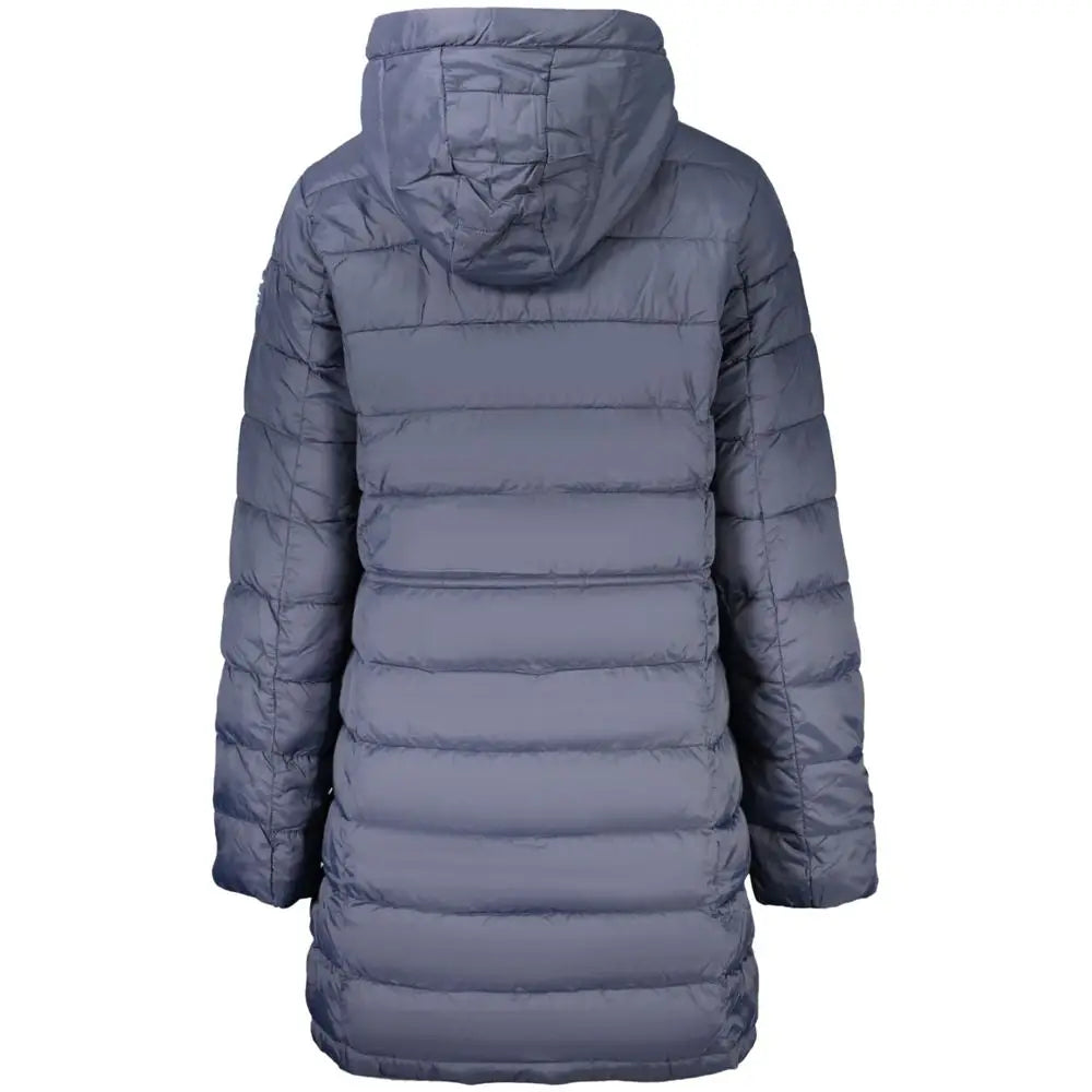 Veste femme pepe jeans blu poliammide en puffer matelassé gris foncé avec capuche et manches longues