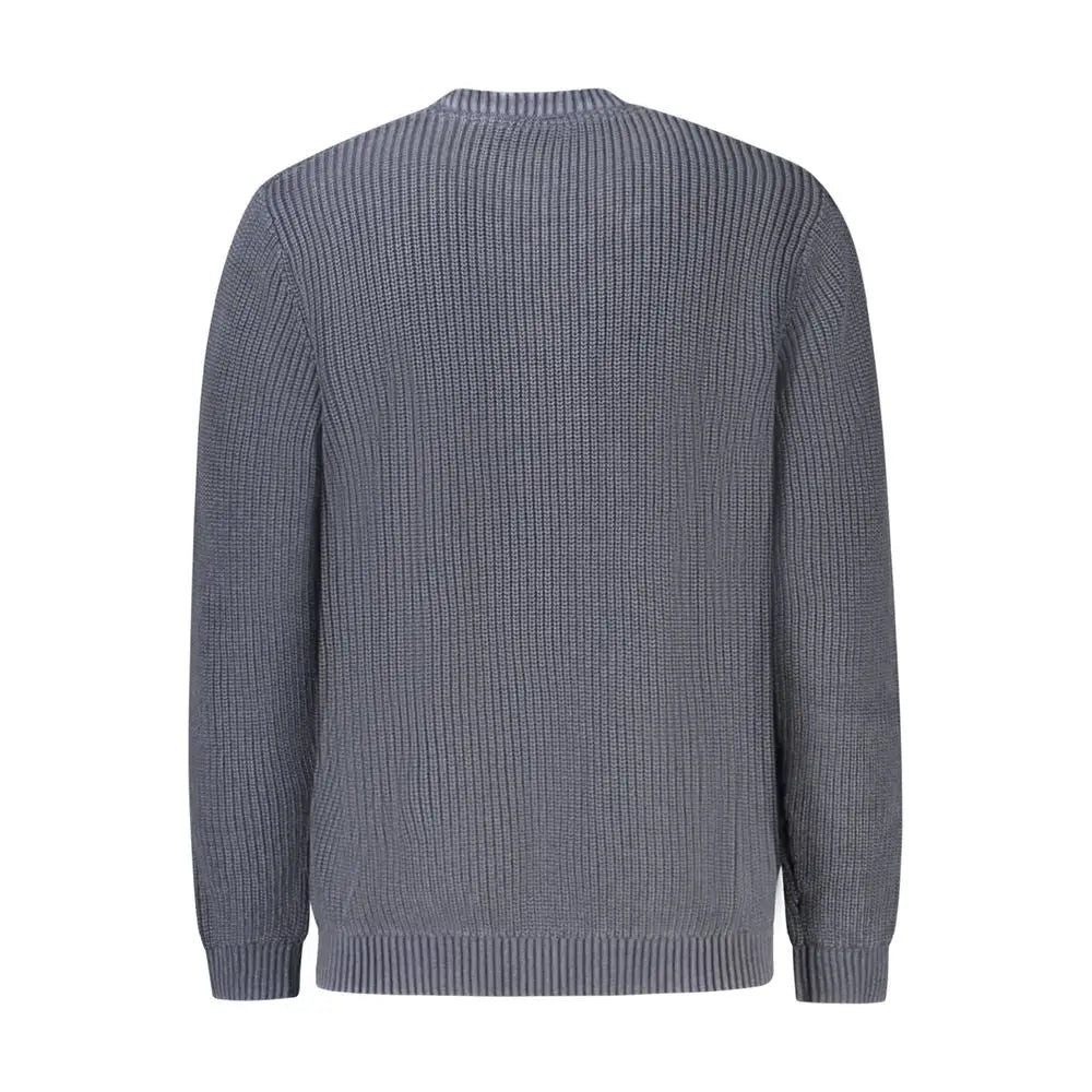 Pepe jeans blue cotton pull homme gris foncé en maille côtelée à col rond classique et manches longues