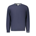 Pull pepe jeans bleu marine en coton pour homme avec col rond et poignets côtelés