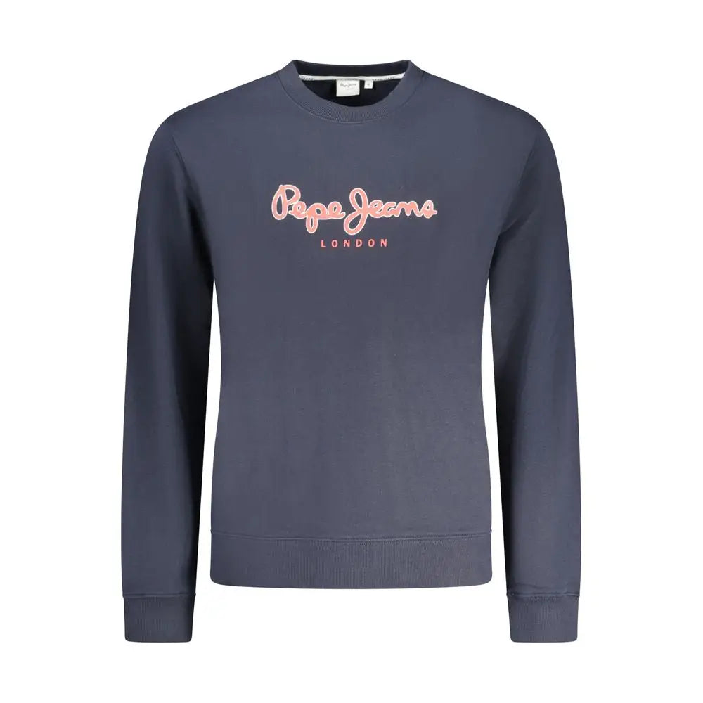 Sweatshirt pepe jeans london bleu foncé en coton avec logo rose brodé pour homme