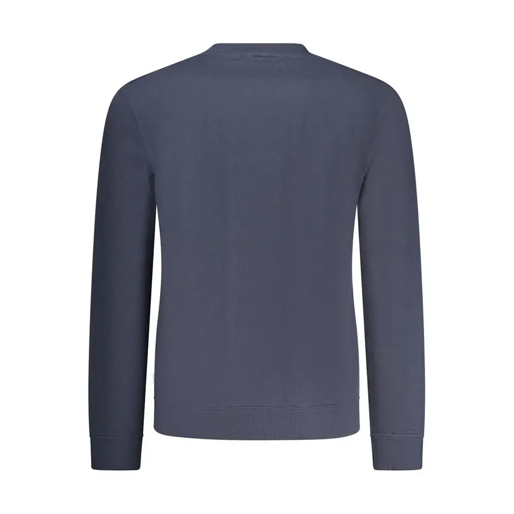 Sweatshirt homme pepe jeans bleu en coton gris foncé à manches longues avec poignets et ourlet côtelés