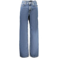 Jeans femme pepe jeans en coton bleu clair avec coupe large et design classique cinq poches