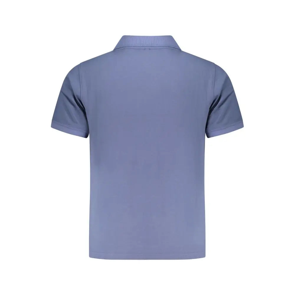 Polo homme pepe jeans bleu en coton biologique manches courtes avec col classique et coutures soignées
