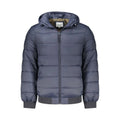 Veste matelassée à capuche bleu foncé avec doublure vert olive de pepe jeans en polyamide