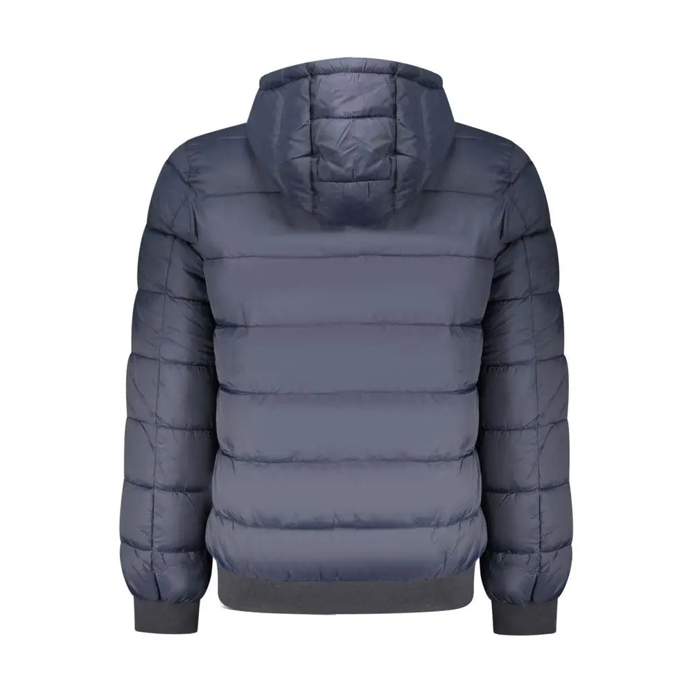 Veste matelassée noire à capuche avec poignets en côtes en polyamide pepe jeans pour homme