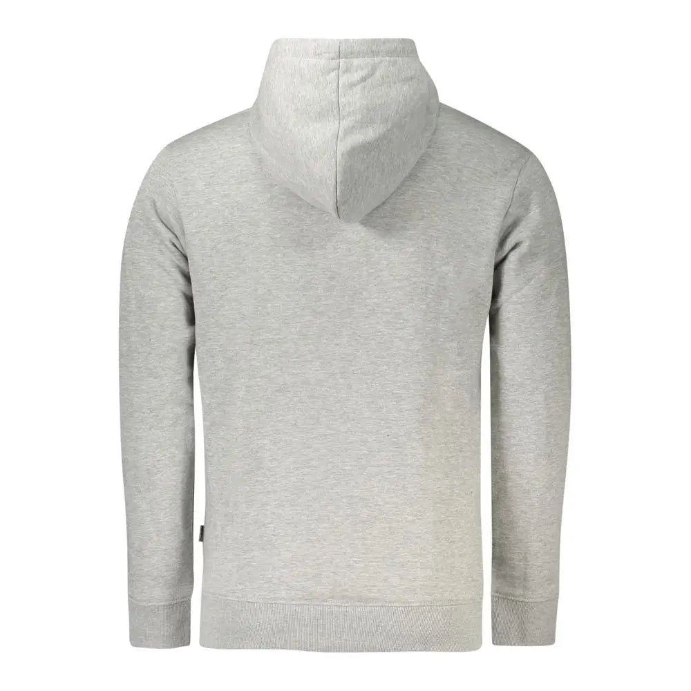 Pepe jeans sweat-shirt homme gris en coton avec tissu doux texturé et poignets et ourlet côtelés