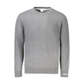 Pull à col rond gris grisé en coton pour homme pepe jeans avec poignets et ourlet côtelés