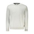 Pull homme pepe jeans grigio en coton gris clair à manches longues avec col rond et bords côtelés