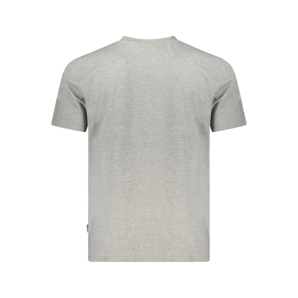 T-shirt homme pepe jeans grigio en coton gris chiné à manches courtes avec col rond classique et texture subtile