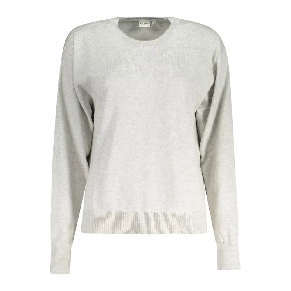 Pepe jeans grigio cotton pull femme gris chiné en coton avec col rond classique et manches longues côtelées