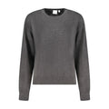 Pepe jeans nero cotton pull femme gris chiné en coton avec col rond et bord côtes aux manches et à la taille