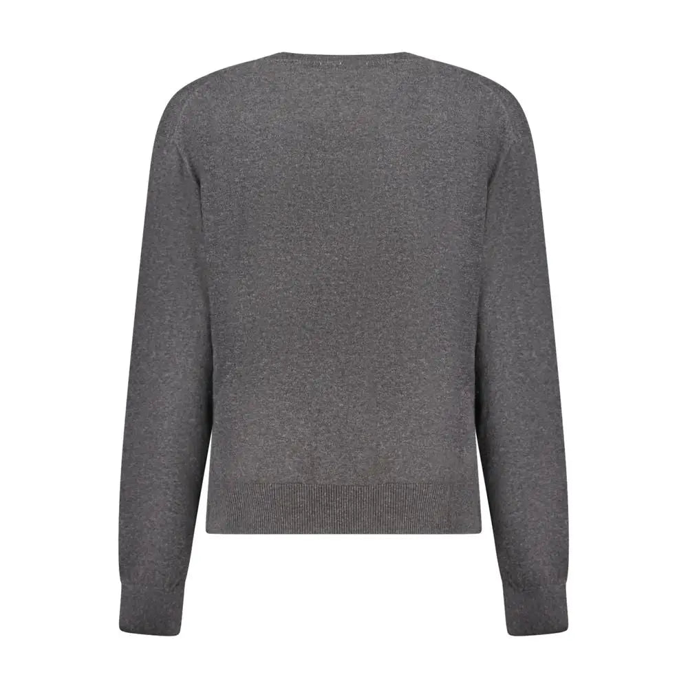 Pepe jeans nero cotton femme pull gris chiné à manches longues en maille avec bord côtelé aux poignets et à l’ourlet