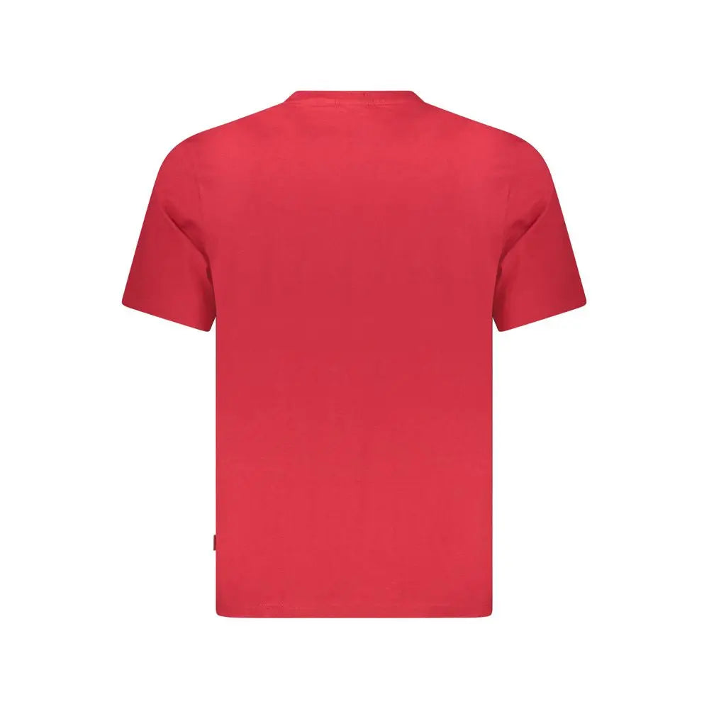 T-shirt homme pepe jeans rouge en coton manches courtes col rond simple