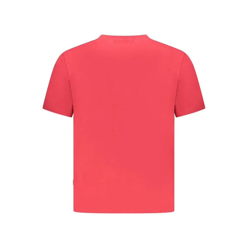 T-shirt homme pepe jeans rouge corail en coton à manches courtes avec col rond et design minimaliste