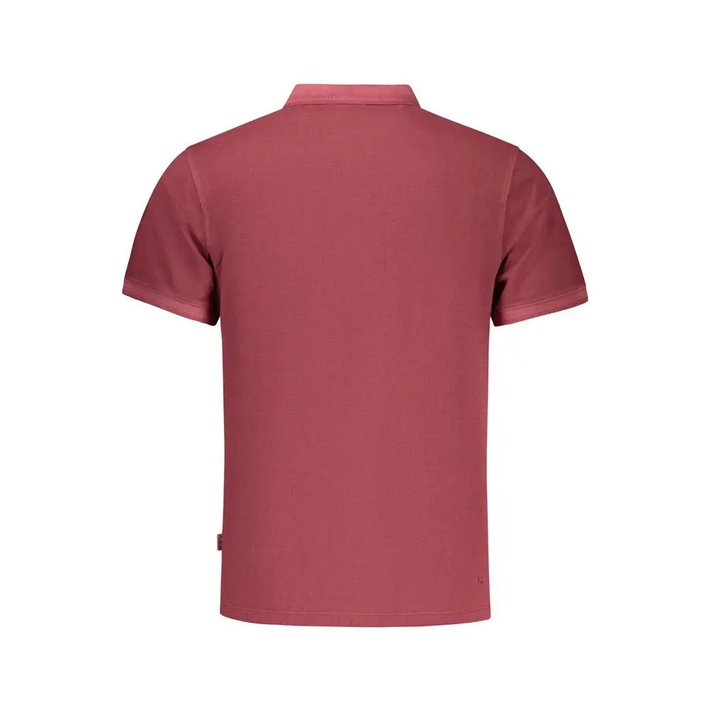 Polo homme pepe jeans rouge en coton avec col classique et manches courtes, rebord bien cousu