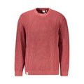 Pull en coton pepe jeans rosso pour homme en maille côtelée couleur vieux rose avec col rond classique et manches longues