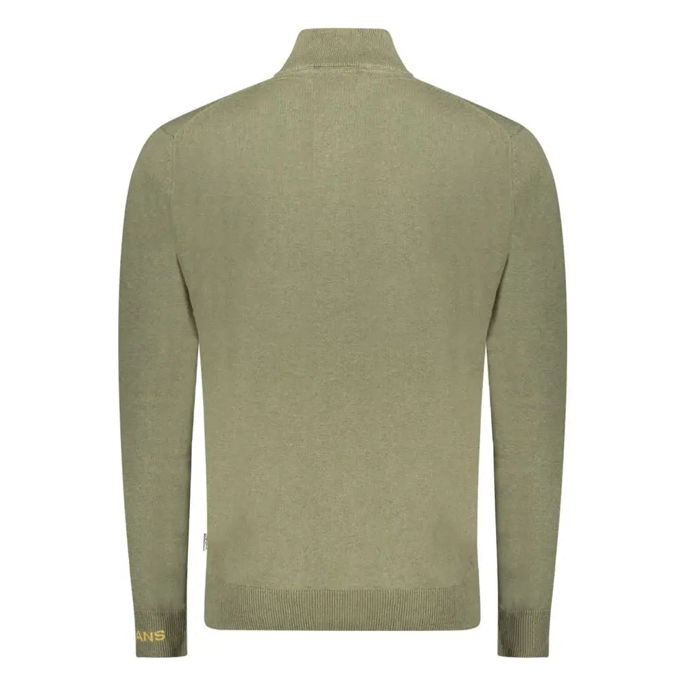 Pull col roulé en laine mérinos vert olive pepe jeans avec poignets et ourlet côtelés et logo doré subtil