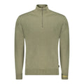 Pull en coton olive vert à demi-fermeture éclair avec poignets et ourlet côtelés et logo doré subtil pepe jeans