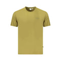 Olive green short-sleeved cotton t-shirt with subtle embroidered logo on left chest by pepe jeans verde