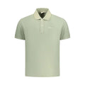 Polo homme pepe jeans verde en coton vert sauge clair avec col contraste crème et logo brodé poitrine