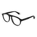 Lunettes philipp plein noires en cellulose acetate avec monture ronde et design moderne gravé plein sur la branche